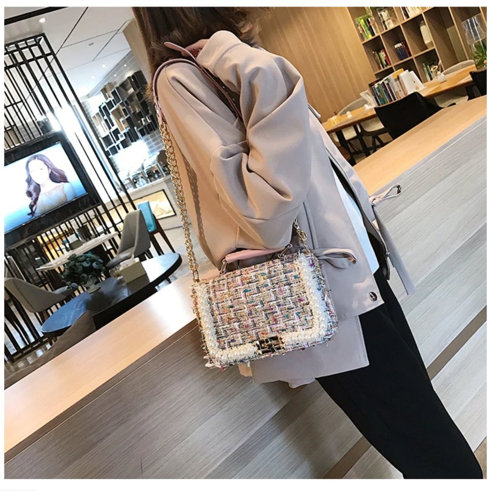 Magical Woolen Pink Crossbody Bag - Picture 3 of 5